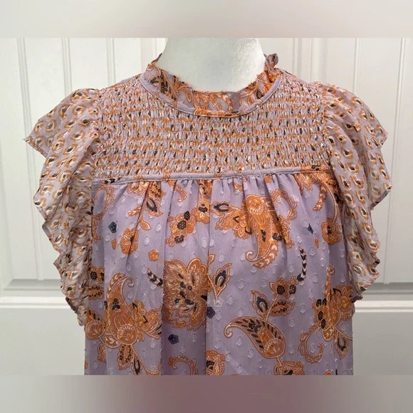 Maison d’ Amélie Floral Ruffle Sleeve Blouse Size S - Picture 4 of 7